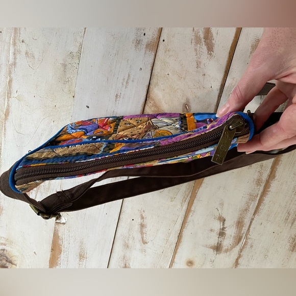 LAUREL BURCH quilted abstract love horses purse crossbody bag colorful 90s patch - Picture 6 of 15
